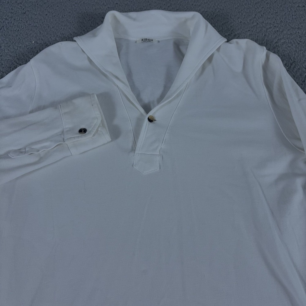 Eidos Napoli Shirt Mens Medium Sailor Collar Polo Button Pique Cotton Italy